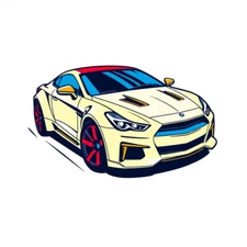 3 Digital picture Art Drawing  of Sports car of PNG printable file