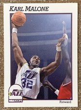 1991 NBA Hoops Basketball Card Utah Jazz Karl Malone #211