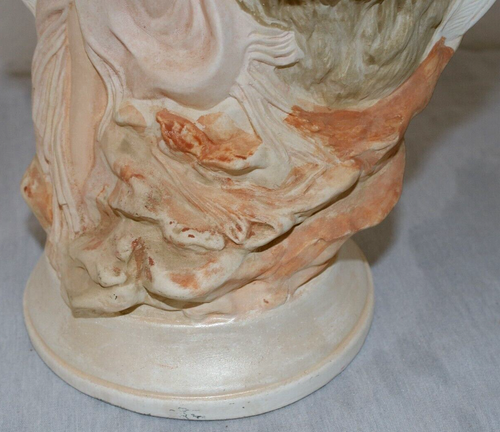 Native Angel with Bear 13" Figurine Ceramic Collectible Painted in Neutral Color - Picture 8 of 9