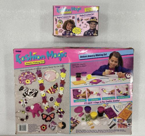 Tyco Fashion Magic Deluxe Jewelry Making Set & Refill #2 VTG 90’s NIB NEW SEALED - Picture 2 of 5