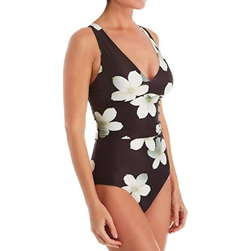 Msrp 142 Ralph Lauren Villa Floral Twist Back Halter One Piece Black Size 8 Ebay