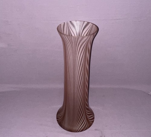 Vintage American Art Glass Correia Large Pulled Feather Vase Pink Rose 14.5" - Picture 7 of 24