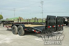 NEW 2025 7 X 20 (18+2) 14k Heavy Equipment Trailer Spring Assist Ramps 8" I Beam