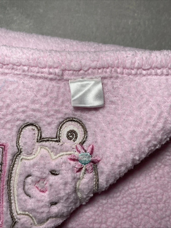 Manta de bebé Cutie Pie rosa mono marrón tan bonito suave felpa polar Lovey 30x28 Foto 3 de 3