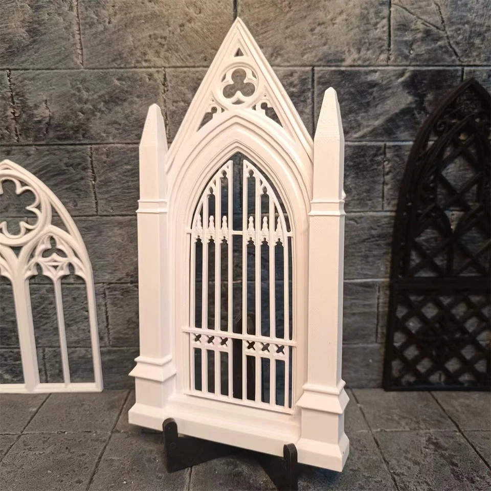 1:12 Scale Dolls House Miniatures Retro Gothic Door Windows Accessorie Unpainted - Image 4 of 4