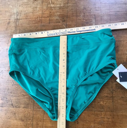 Slip bikini Lands' End fondo nuoto isola verde smeraldo misto nylon taglia 14 NUOVO - Foto 2 di 6
