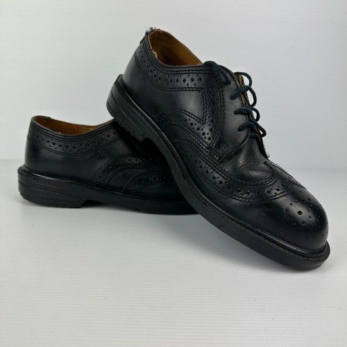 Oliver Brogue Dress Shoes Men's Size US 9 Black Oil Resistant Made in Australia - Picture 2 of 9