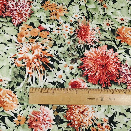 Tela Estampado Algodón 3 Piezas Faisán Estampado Diagonal y Floral 2 Yardas Total - Imagen 8 de 8