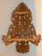 vintage wooden corner shelf carved leaves