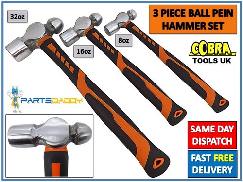Pro Ball Pein Hammer Set 3pc Ball Peen Machinists TRP Hammers 8oz 16oz 32oz NEW - 第 1/4 張圖片