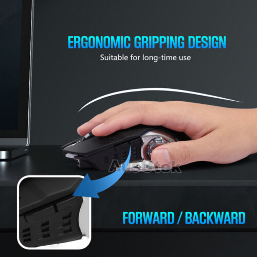 2.4GHz Wireless Rechargeable USB Optical Ergonomic LED Light Gaming Mouse - Picture 6 of 11