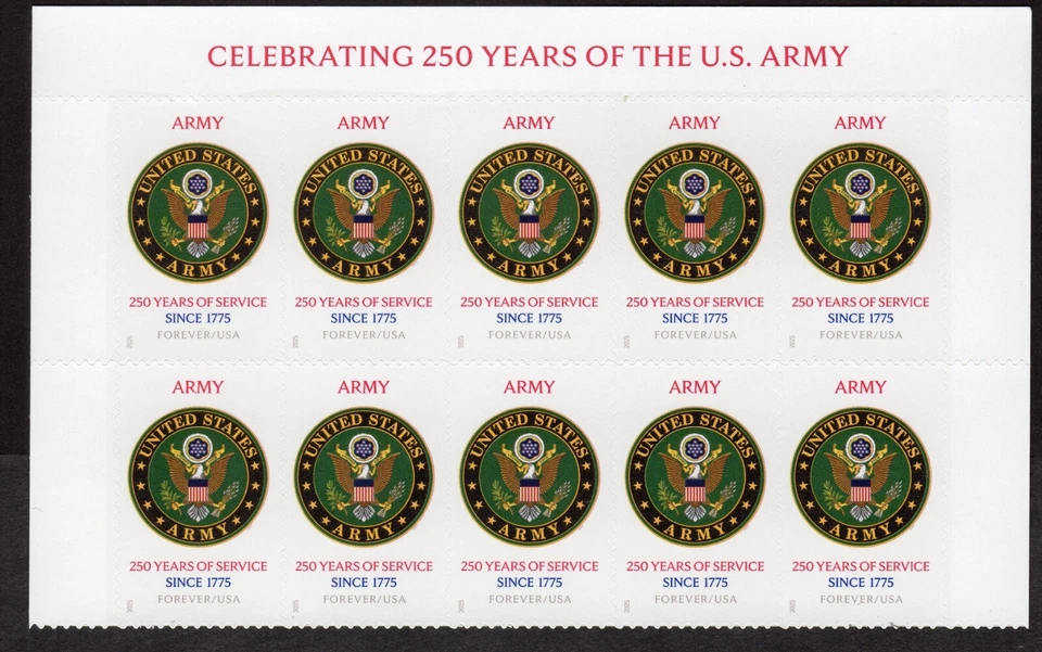 Scott #6010 6011 6012 US Military 250th Title Blocks of 10 Forever Stamps - MNH - Image 2 of 4