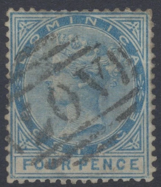 Estampillas de Dominica: 1877, 1883, 1886 SG7a (incl. Malformado CE), 14,15,23 CV usado £163,75 Foto 2 de 4