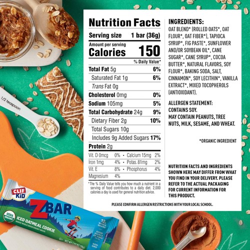 - Iced Oatmeal Cookie - Soft Baked Whole Grain Snack Bars - USDA Organic - No... - Picture 6 of 12