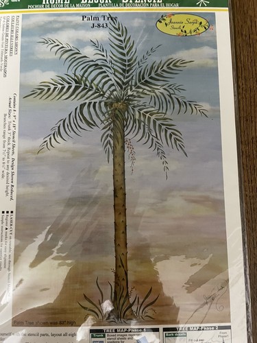 Home Decor Stencil Ease Palm Tree Jeannie Serpa New & Sealed Instructions J-843 - Picture 2 of 5