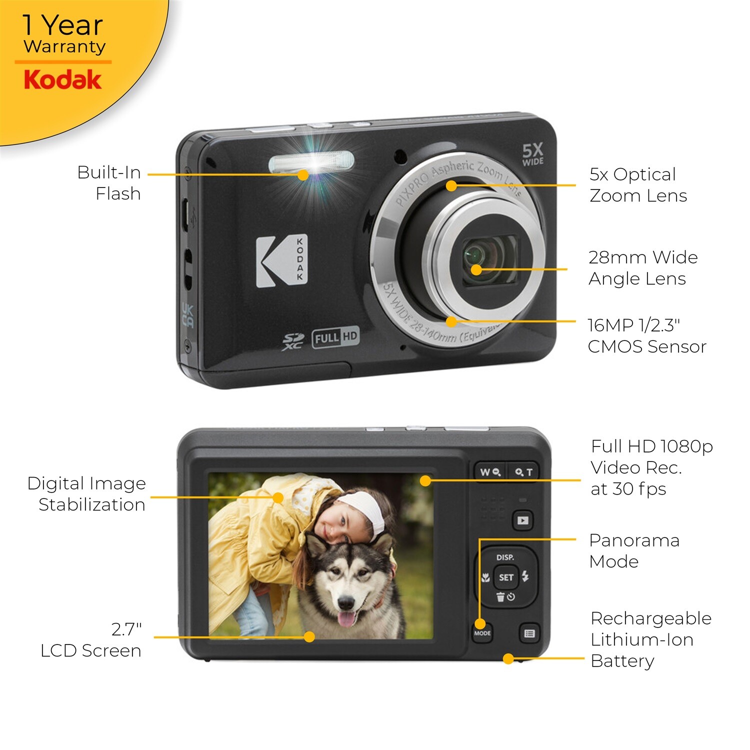 Kodak PIXPRO FZ55 Digital Camera (Black) + 32GB Memory Card + Point and Shoot Ca eBay
