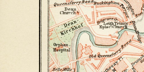 Edinburgh Historical City Map Scotland Antique Map Lithograph c. 1892 - Picture 5 of 10