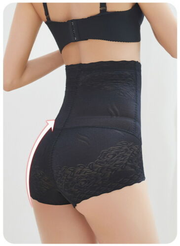 Women High Waist Panties Shaper Tummy Control Ice silk Leggings Underpants