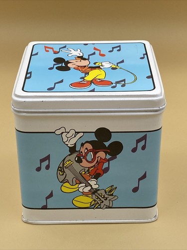 Vtg Mickey & Minnie Rock n Roll Tin Box Company of America 4”x4” Kmart Price Tag - Picture 2 of 9