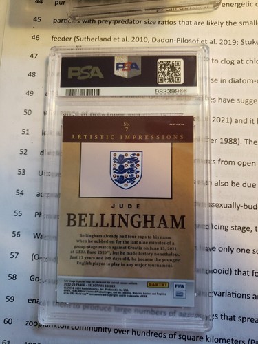 2022-23 Panini Select FIFA Artistic Impressions #7 Jude Bellingham PSA 10 - Picture 2 of 2