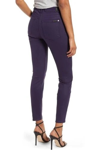 7 FOR ALL MANKIND 7FAM pflaume lila Skinny Jeans Stretch knöchelhoch 25 26 198 $ - Bild 2 von 10