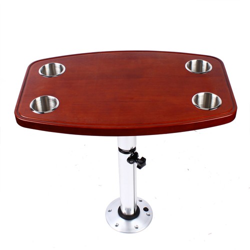 Boat Table Varnished Height Adjustable Removable Marine Table Pedestal Table NEW - Picture 7 of 12