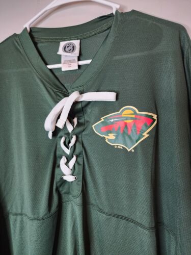 Camiseta deportiva retro Minnesota Wild NHL Spirit con cordones para mujer M manga larga nueva con etiquetas - Imagen 2 de 7