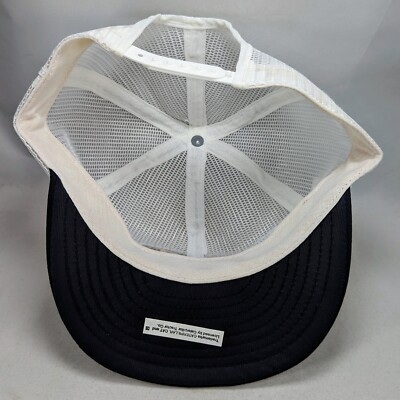 80“-90s“ CAT TRUCKER MESH CAP used USA製 Vintage CAT Snapback Trucker Hat White Patch Cap USA 80's 90