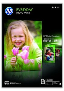 HP-Q2510A-A4-210-x-297-mm-Everyday-Glossy-Photo-Paper-200-gsm-White-100-Sheets