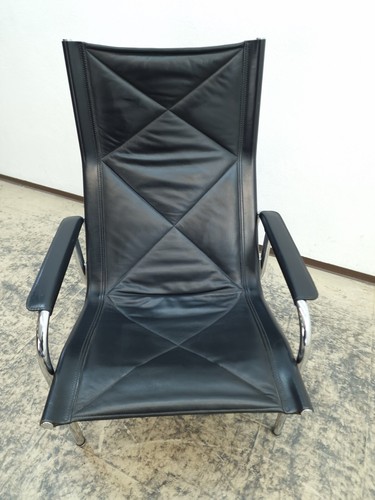 Strässle Hans Eichenberger Sessel mit Hocker Designersessel Ledersessel #0573 - Bild 4 von 12