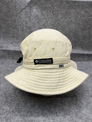 Columbia Sun Bucket Hat Adult One Size Ivory Cotton Polyester Beach Camp  Outdoor