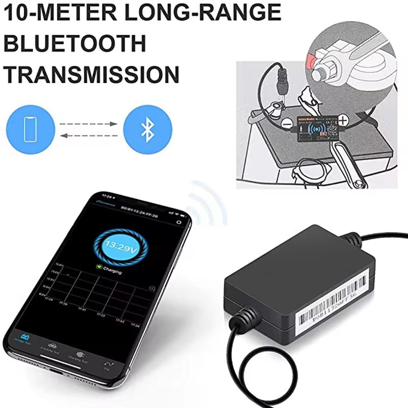 QUICKLYNKS 12V Car Bluetooth Battery Tester Charging Cranking Test Analyzer IOS