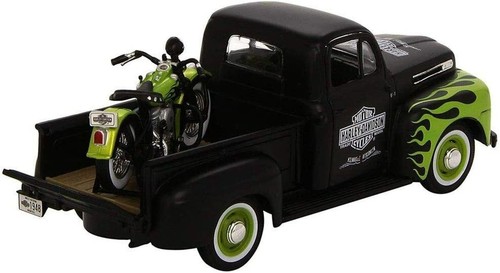 Maisto Ford F1 Pick-up '48+ Harley Fl Panhead '48 (Negro-Verde, Escala 1:24) - Imagen 3 de 3