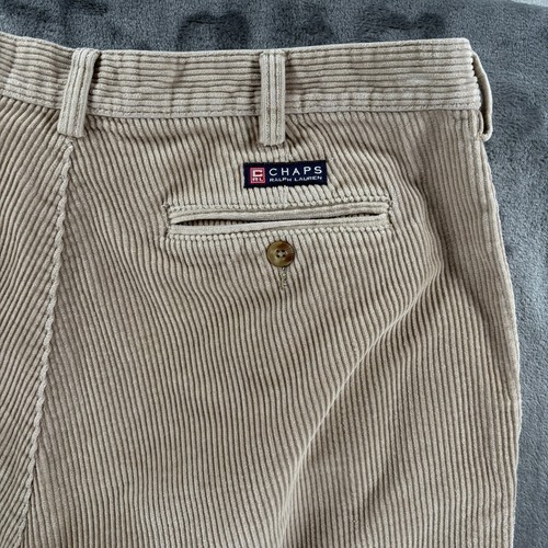 Polo Ralph Lauren Vintage Tan Corduroy Pants Men 34x31 Prep 90's Y2K - Picture 8 of 12