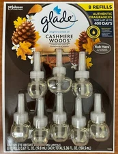 Glade PlugIns 8 Scented Oil Refills Cashmere Woods SC Johnson