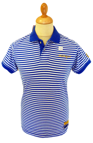 MENS SALE NCAA Collegiate Vintage Michigan Retro Mod Polo Shirt Blue Small K53 - Picture 1 of 4