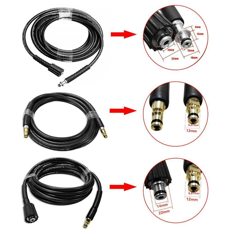 High Pressure Replacement Pipe Hose 6/10M 2300PSI 160BAR For Karcher K2 Cleaner - Image 2 of 4