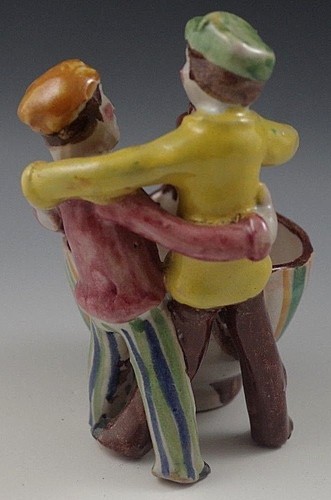 VIETRI 1930's POTTERY FIGURAL 2 MAN WITH BASKET FIGURINE DOLKER VINTAGE #59 - Picture 4 of 5