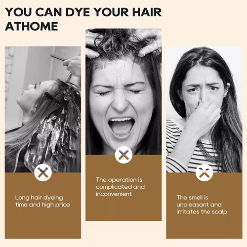 Shampoo 500ml Hair Dye Hair Dye Instant Fast Permanent Natural Coconut DYE Color - Picture 5 of 41