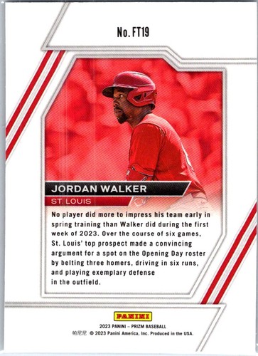 2023 Panini Prizm #FT19 Jordan Walker St. Louis Cardinals Future Tools - Picture 2 of 2