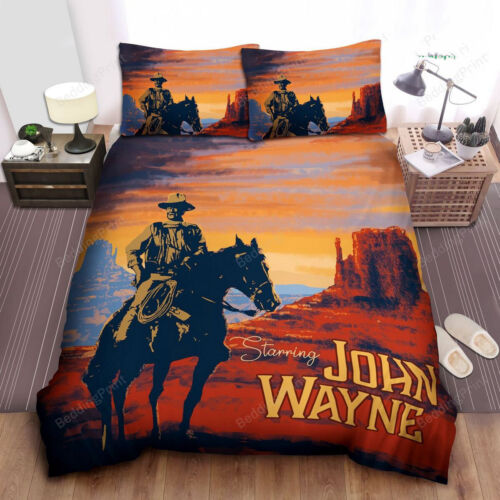 John Wayne Starring Bed cover Duvet Cover 3Pcs Complete Bedding Set - Picture 1 of 8