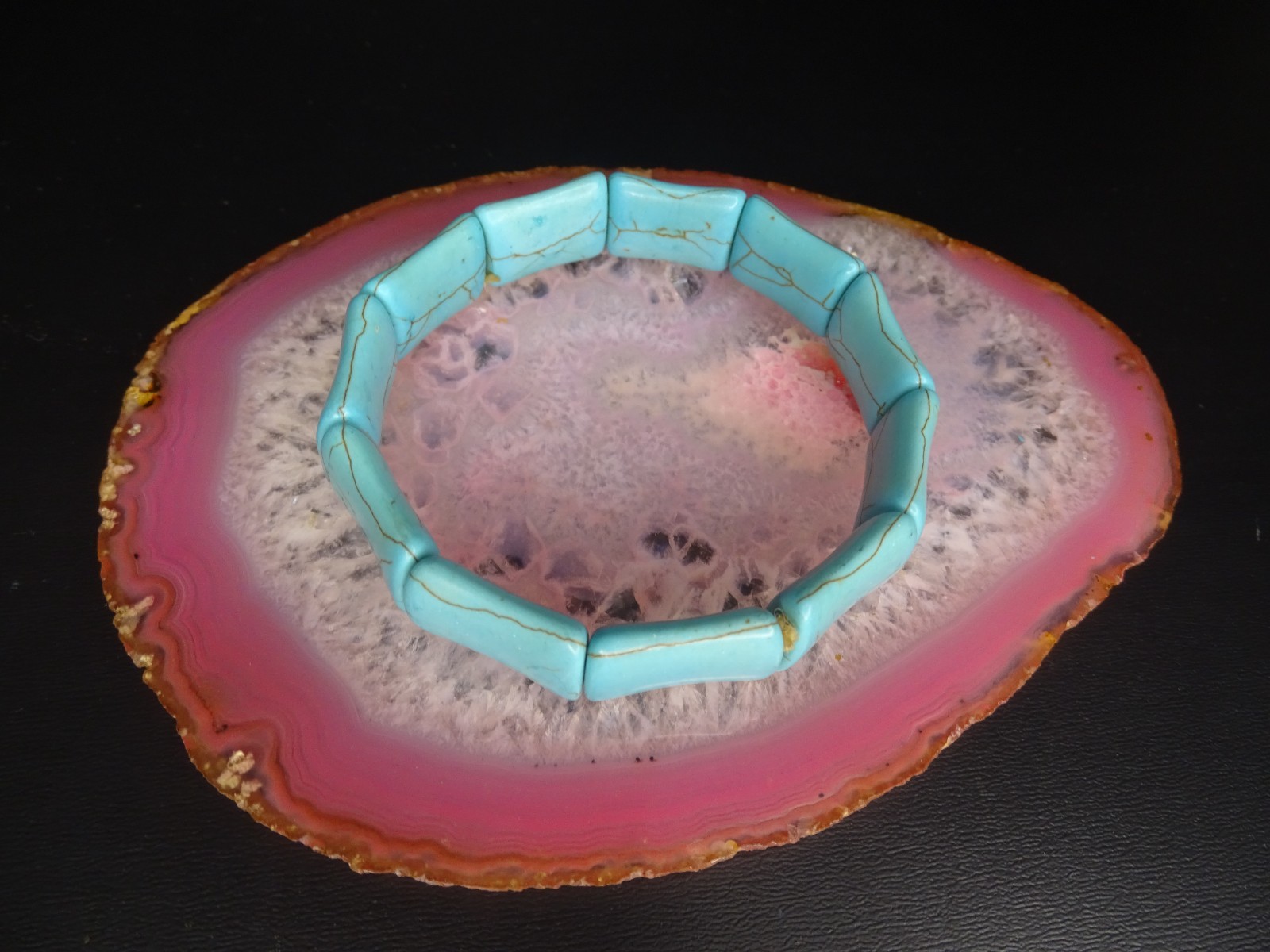 Beautiful Southwestern Beaded Rectangular Turquoi… - image 3