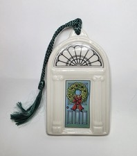 1999 Belleek Doors of Dublin Ireland Porcelain B2457 in Blue Christmas Ornament