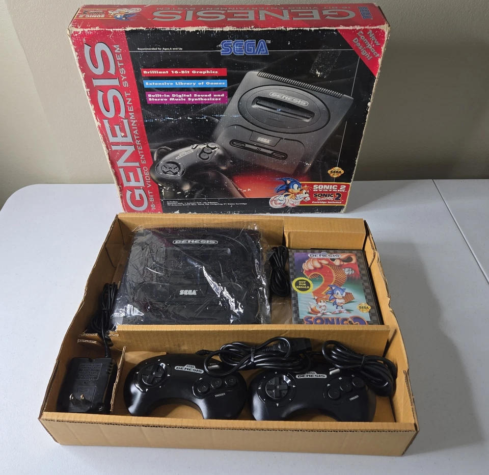 Sega Genesis Modelo 2 MK-1631 Completo En Caja + Manual/insertos + Mando Extra Foto 2 de 4