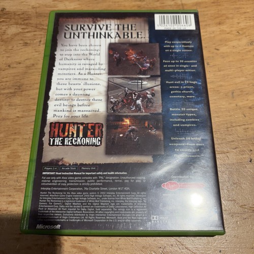 Hunter The Reckoning ( Microsoft XBOX Original ) PAL Game - Complete With Manual - Picture 2 of 8