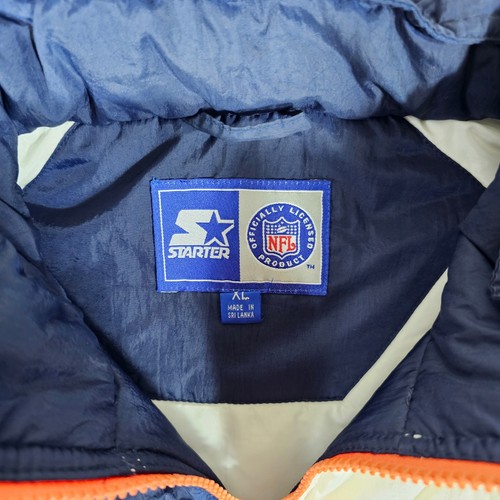 Vintage 90s Starter x NFL Denver Broncos Color Block Zip Up Jacket Blue Herren XL - Bild 3 von 9