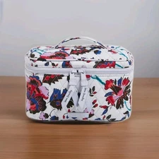 Vera Bradley Train Case Vinayard Floral NWT Makeup Cosmetic Bag