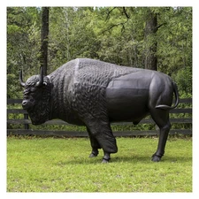Huge Buffalo Life Size Statue Bison No Rust Aluminum Sculpture Bronze Painted
