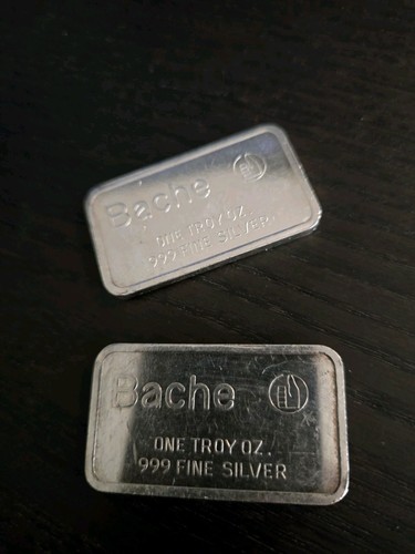 Zwei Silber 1oz Barren - Bache Vintage Daumen hoch