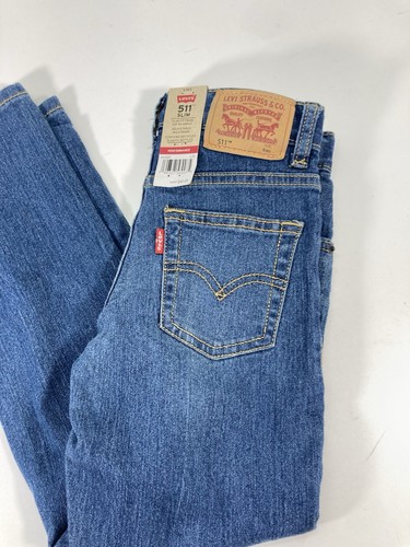 Levis 511 Jeans Youth Boys Size 6 24X23 Blue Denim Stretch Flex Slim Fit NWT - Picture 2 of 13